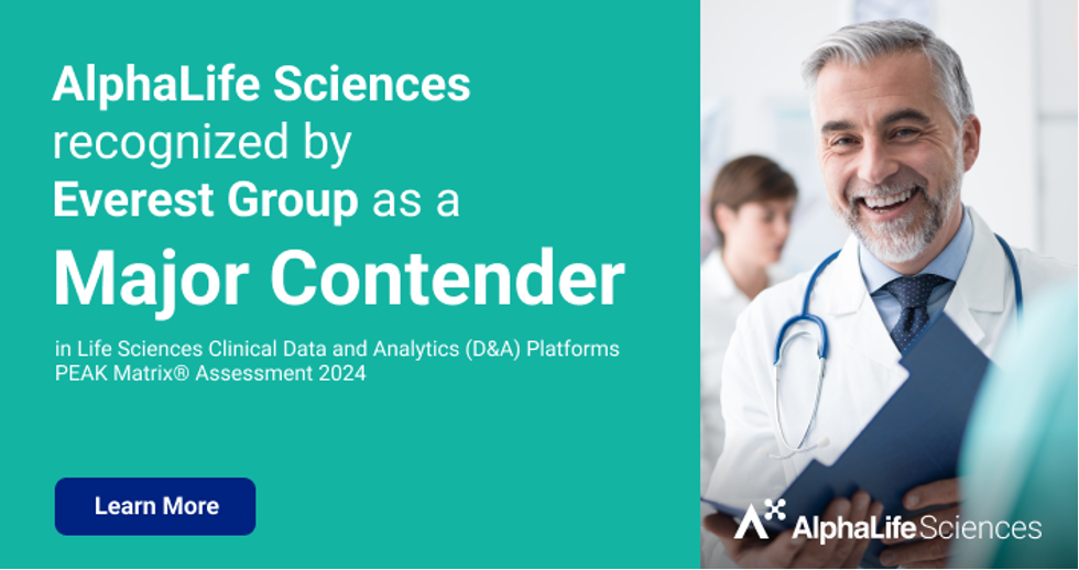 AlphaLife Sciences Named a Major Contender in Everest Group’s Life Sciences Clinical Data and Analytics (D&A) Platforms PEAK Matrix® Assessment 2024