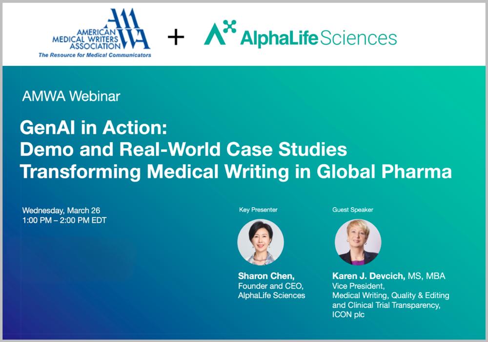 AlphaLife Sciences Showcases GenAI’s Transformative Power in Medical Writing at AMWA Webinar